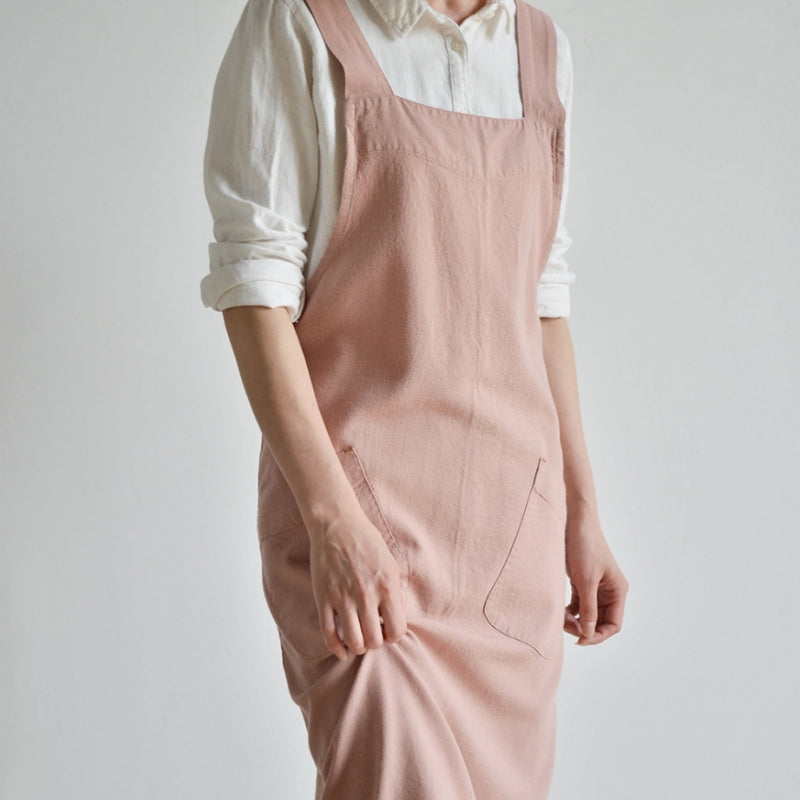 Cross-back Cotton Apron Home Kitchen Cooking Baking Crafting Workwear Cafe Baker Barista Restaurant Waitress Florist Uniform