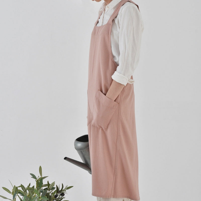 Cross-back Cotton Apron Home Kitchen Cooking Baking Crafting Workwear Cafe Baker Barista Restaurant Waitress Florist Uniform