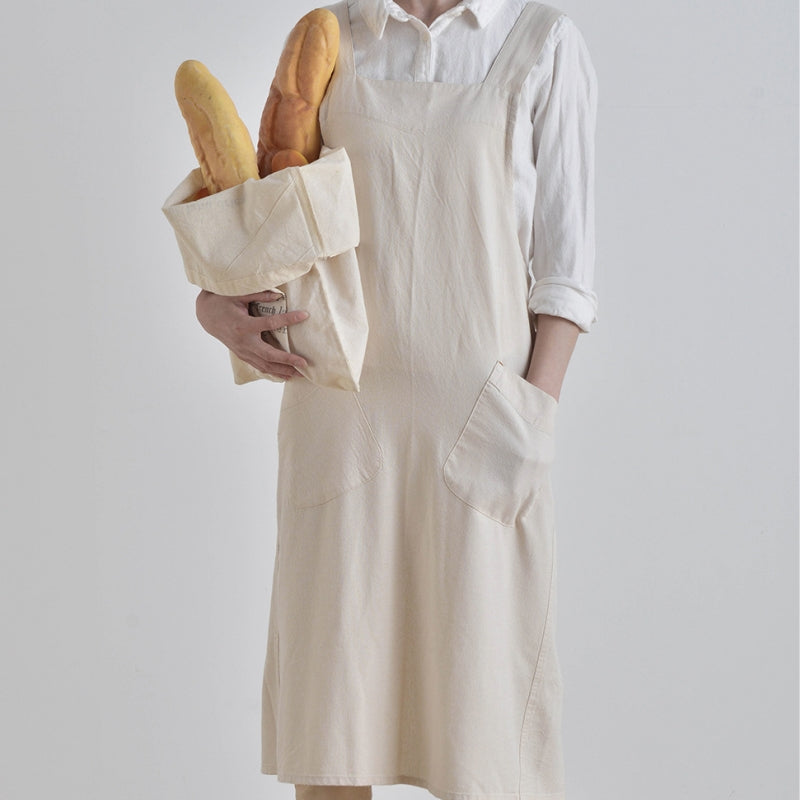 Cross-back Cotton Apron Home Kitchen Cooking Baking Crafting Workwear Cafe Baker Barista Restaurant Waitress Florist Uniform