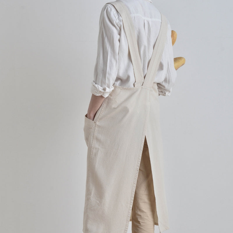 Cross-back Cotton Apron Home Kitchen Cooking Baking Crafting Workwear Cafe Baker Barista Restaurant Waitress Florist Uniform