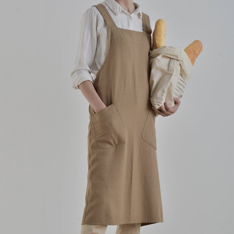 Cross-back Cotton Apron Home Kitchen Cooking Baking Crafting Workwear Cafe Baker Barista Restaurant Waitress Florist Uniform