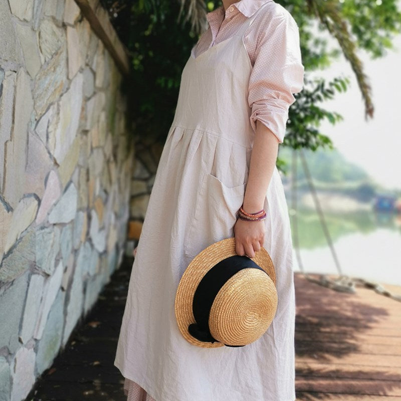 Long Cotton Apron Florist Artist Painter Flower Shop Manicure Workwear Waitress Cafe Barista Pastry Chef Uniform