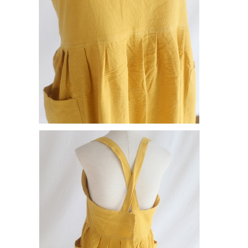 Long Cotton Apron Florist Artist Painter Flower Shop Manicure Workwear Waitress Cafe Barista Pastry Chef Uniform