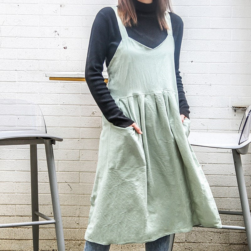 Long Cotton Apron Florist Artist Painter Flower Shop Manicure Workwear Waitress Cafe Barista Pastry Chef Uniform