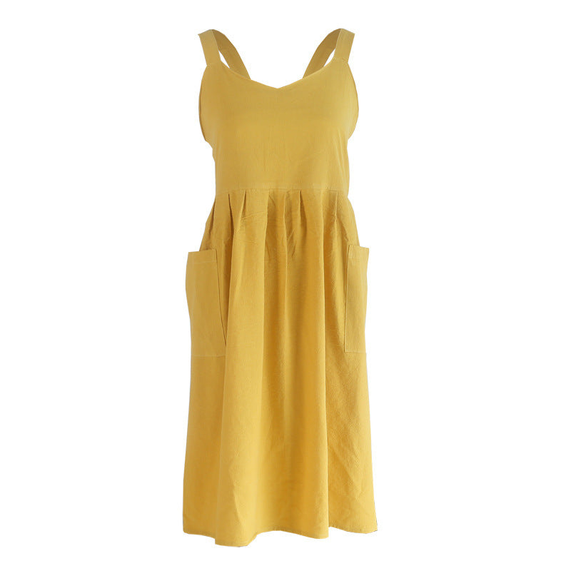 Long Cotton Apron Florist Artist Painter Flower Shop Manicure Workwear Waitress Cafe Barista Pastry Chef Uniform