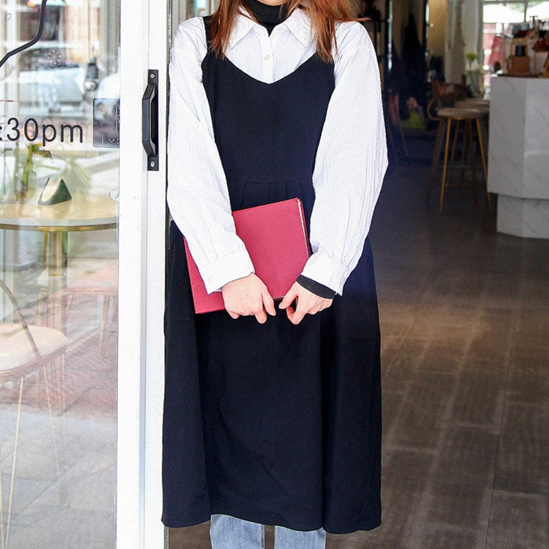 Long Cotton Apron Florist Artist Painter Flower Shop Manicure Workwear Waitress Cafe Barista Pastry Chef Uniform