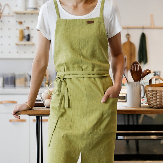 Split-leg Cotton Apron Baking Cooking Painting Drawing Crafting Florist Work Wear Barista Waitstaff Baker Culinary Uniform
