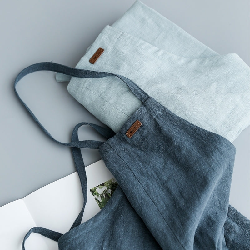 Split-leg Cotton Apron Baking Cooking Painting Drawing Crafting Florist Work Wear Barista Waitstaff Baker Culinary Uniform