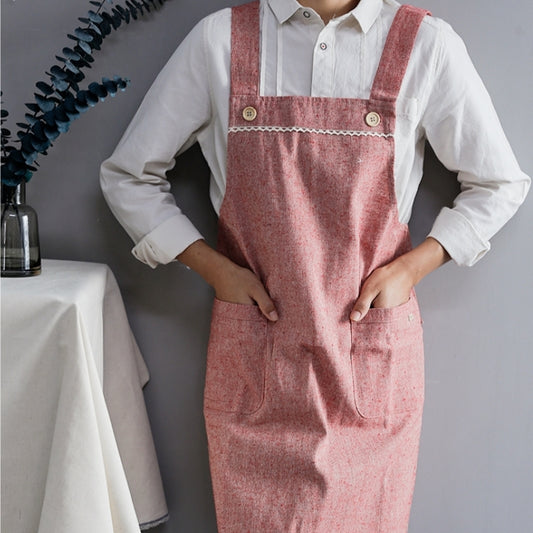 Blue Cotton Apron Pink Barista Cafe Waitress Bar Bakery Catering Uniform Brown Painter Florist Gardener Work wear