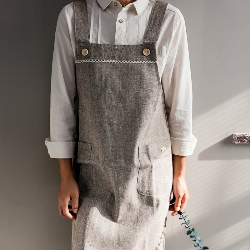 Blue Cotton Apron Pink Barista Cafe Waitress Bar Bakery Catering Uniform Brown Painter Florist Gardener Work wear