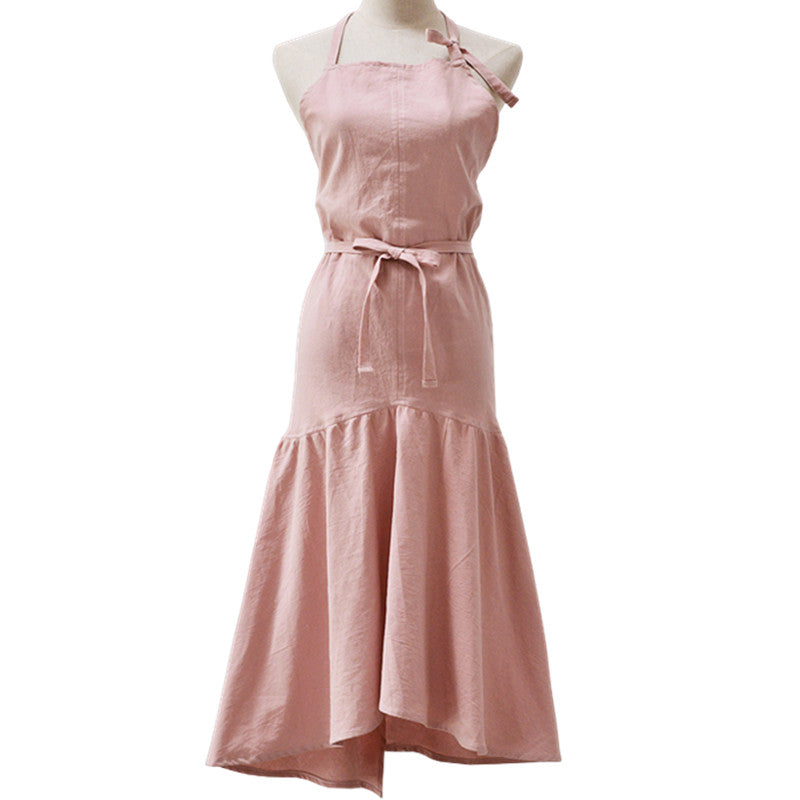 Pink Cotton Apron Blue Florist Artist Painter Craft Work Wear Gray Waitress Barista Baker Pastry Catering Uniform