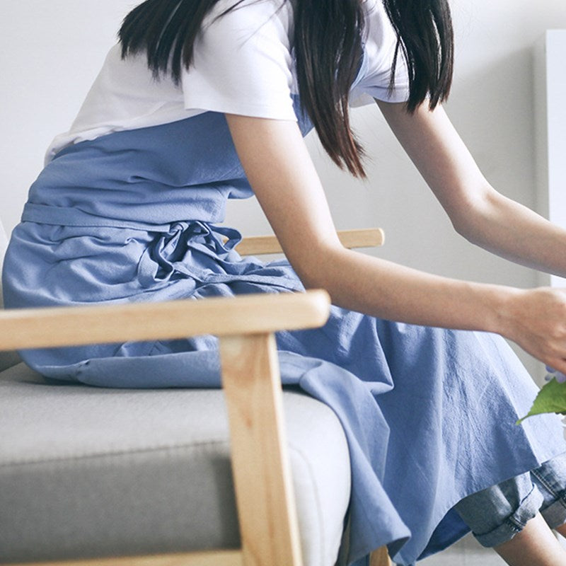 Pink Cotton Apron Blue Florist Artist Painter Craft Work Wear Gray Waitress Barista Baker Pastry Catering Uniform