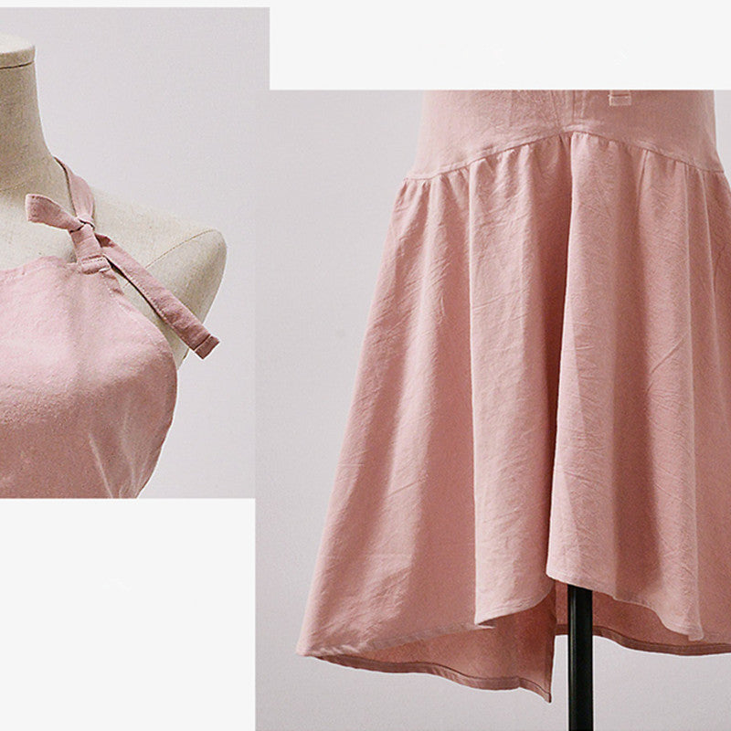 Pink Cotton Apron Blue Florist Artist Painter Craft Work Wear Gray Waitress Barista Baker Pastry Catering Uniform