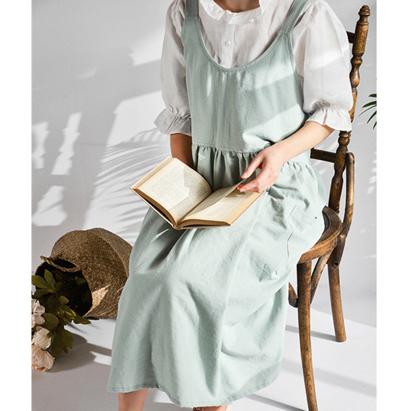 Yellow Cross-back Cotton Apron Blue Barista Restaurant Restaurant Bartender Pastry Chef Baker Uniform Black Florist Gardener Craft Work Wear