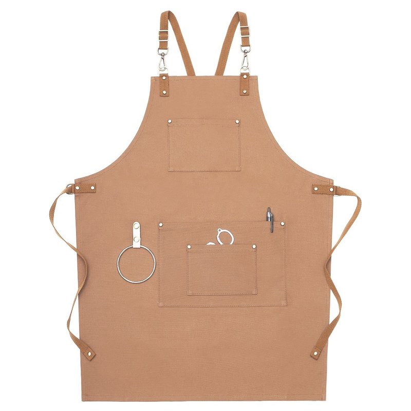 Cross-back Canvas Apron Cafe Barista Bartender Pastry Chef Restaurant Server Uniform Florist Barber Hairdresser Workwear