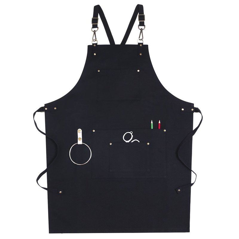 Cross-back Canvas Apron Cafe Barista Bartender Pastry Chef Restaurant Server Uniform Florist Barber Hairdresser Workwear