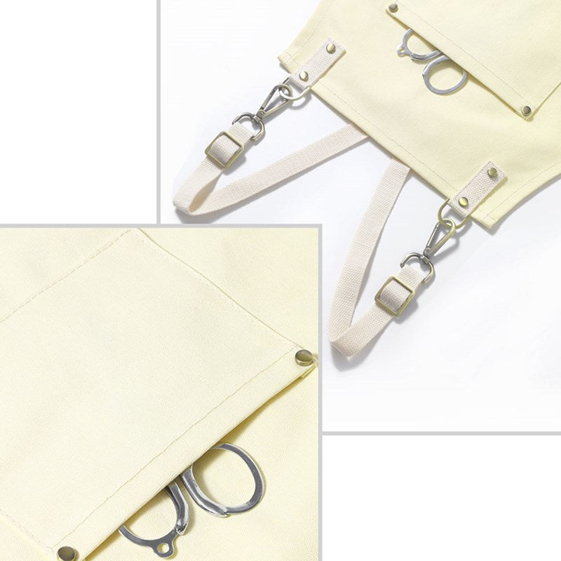 Cross-back Canvas Apron Cafe Barista Bartender Pastry Chef Restaurant Server Uniform Florist Barber Hairdresser Workwear