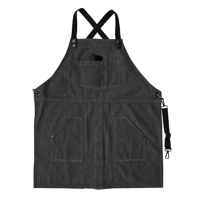 Cross-back Denim Apron Barista Cafe Bartender Pastry Chef Uniform Restaurant Bistro Florist Painter Ceramic Artist Workwear