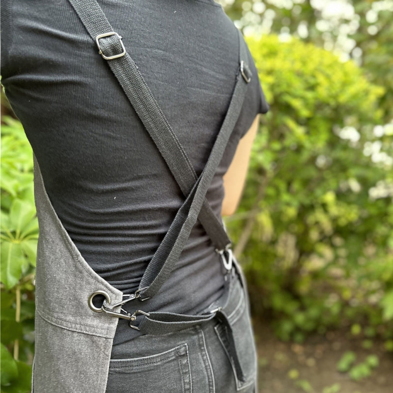 Cross-back Denim Apron Barista Cafe Bartender Pastry Chef Uniform Restaurant Bistro Florist Painter Ceramic Artist Workwear