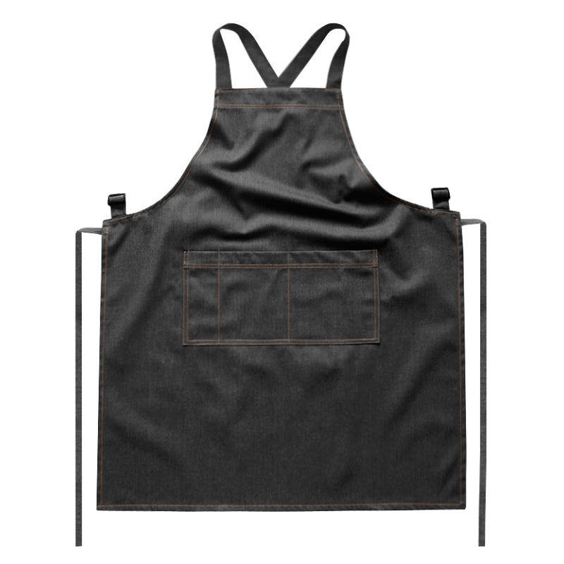 Cross-back Blue Denim Apron Barista Cafe Bartender Pastry Chef Uniform Restaurant Bistro Florist Painter Artist Workwear