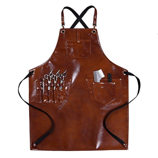 Cross-back PU Apron Barber Hairdresser Carpenter Florist Workwear Restaurant Cafe Barista Bartender Pastry Chef Uniform
