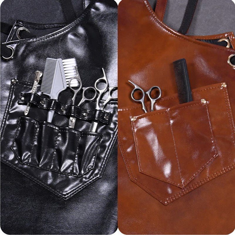 Cross-back PU Apron Barber Hairdresser Carpenter Florist Workwear Restaurant Cafe Barista Bartender Pastry Chef Uniform