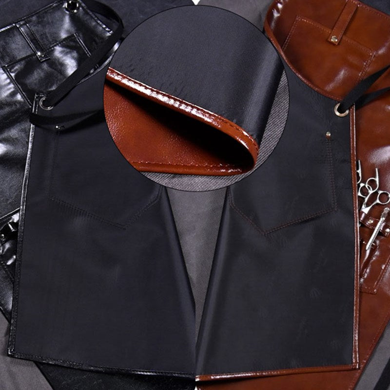 Cross-back PU Apron Barber Hairdresser Carpenter Florist Workwear Restaurant Cafe Barista Bartender Pastry Chef Uniform