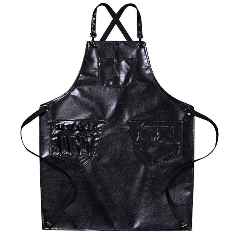 Cross-back PU Apron Barber Hairdresser Carpenter Florist Workwear Restaurant Cafe Barista Bartender Pastry Chef Uniform