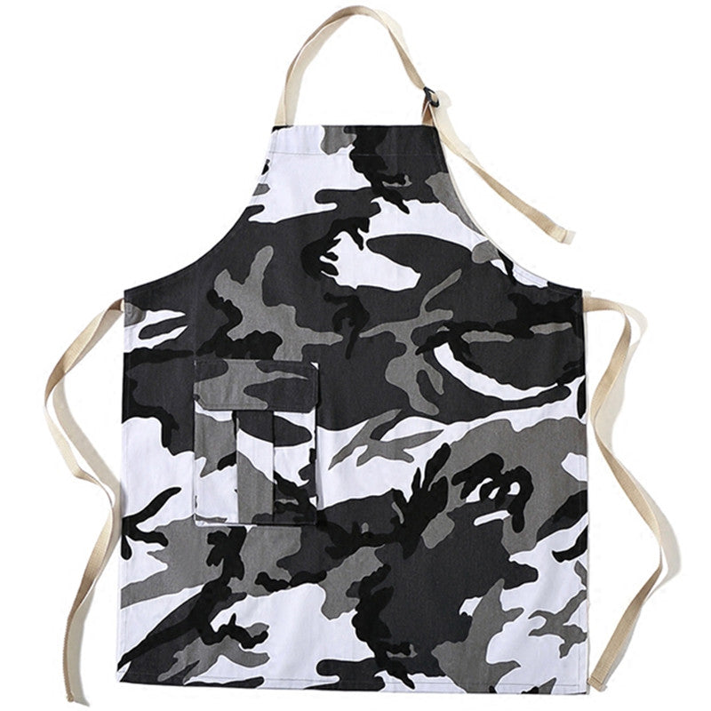 Camouflage Cotton Apron Home Bake Cook Craft Housework Cloth Barista Painter Artist Gardener Florist Workwear