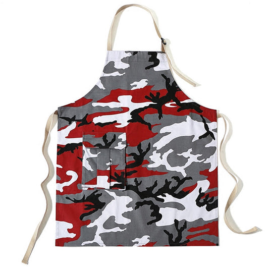 Camouflage Cotton Apron Home Bake Cook Craft Housework Cloth Barista Painter Artist Gardener Florist Workwear