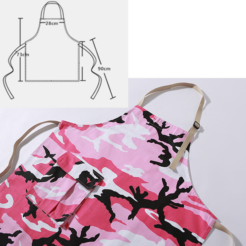 Camouflage Cotton Apron Home Bake Cook Craft Housework Cloth Barista Painter Artist Gardener Florist Workwear