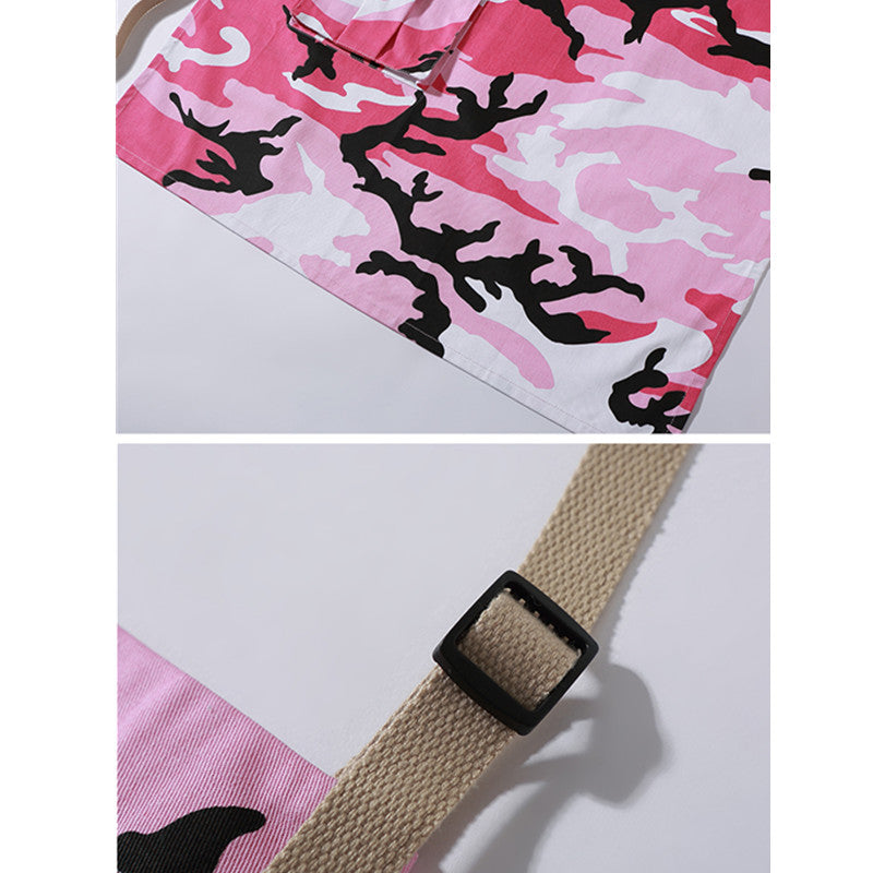 Camouflage Cotton Apron Home Bake Cook Craft Housework Cloth Barista Painter Artist Gardener Florist Workwear