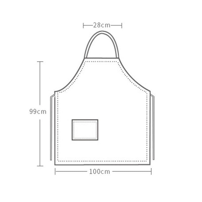 Green Cotton Apron Blue Home Kitchen Cooking Baking Painting Work Wear Cafe Barista Restaurant Waitress Florist Uniform