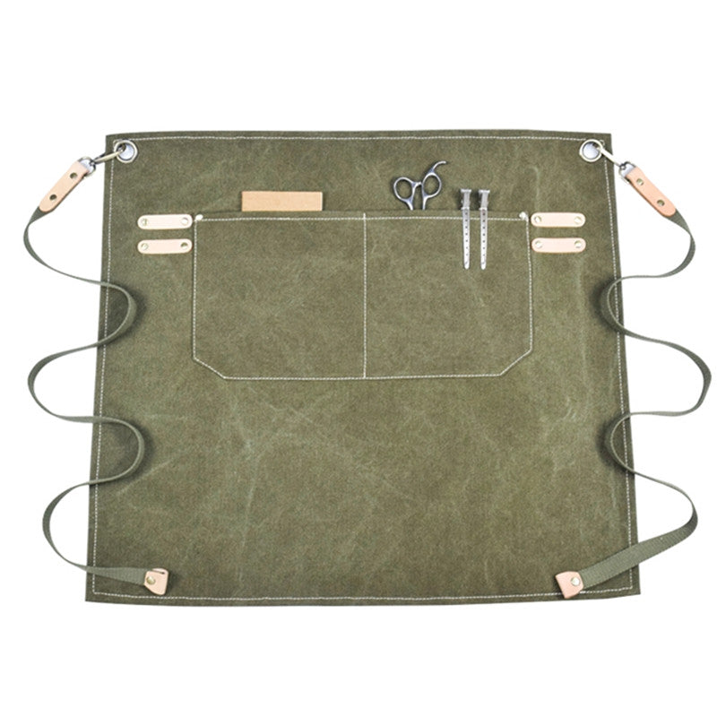 Gray Canvas Waist Apron Blue Barista Bartender Baker Pastry Chef Uniform Green Florist Carpenter Gardener Work Wear