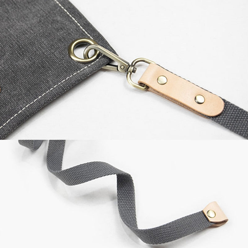 Gray Canvas Waist Apron Blue Barista Bartender Baker Pastry Chef Uniform Green Florist Carpenter Gardener Work Wear
