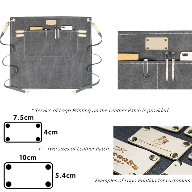 Gray Canvas Waist Apron Blue Barista Bartender Baker Pastry Chef Uniform Green Florist Carpenter Gardener Work Wear