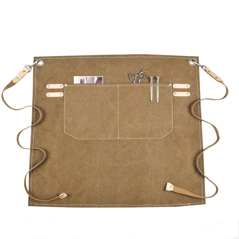 Gray Canvas Waist Apron Blue Barista Bartender Baker Pastry Chef Uniform Green Florist Carpenter Gardener Work Wear