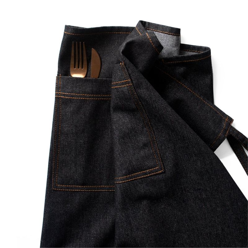 Blue Denim Waist Apron Barista Bartender Waiter Waitress BBQ Pastry Chef Catering Uniform Black Florist Gardener Workwear
