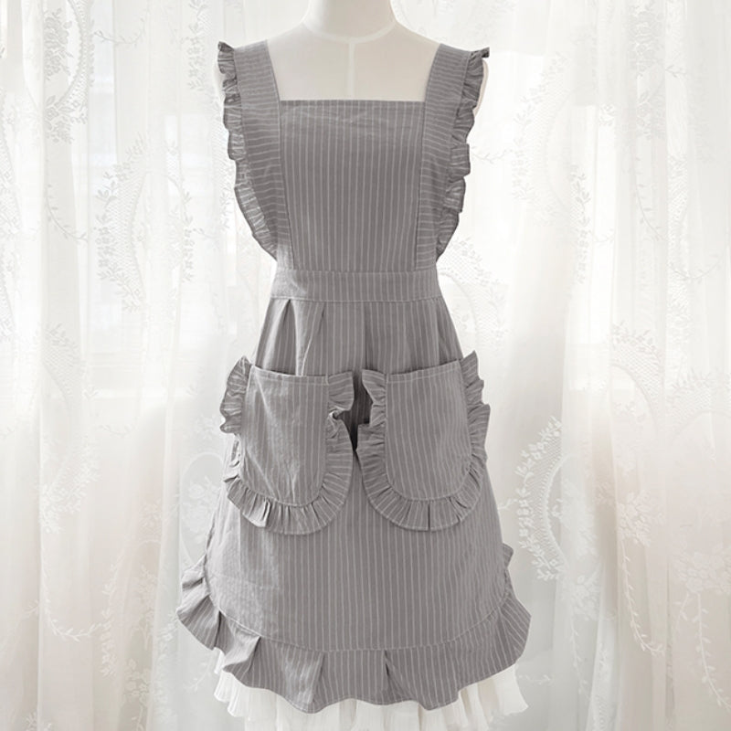 Frilly Cotton Apron Florist Waitress Coffee Shop Pastry Chef Workwear Cafe Bakery Flower Shop Tea House Uniform