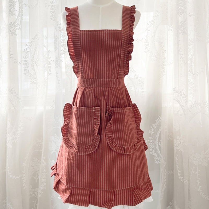 Frilly Cotton Apron Florist Waitress Coffee Shop Pastry Chef Workwear Cafe Bakery Flower Shop Tea House Uniform