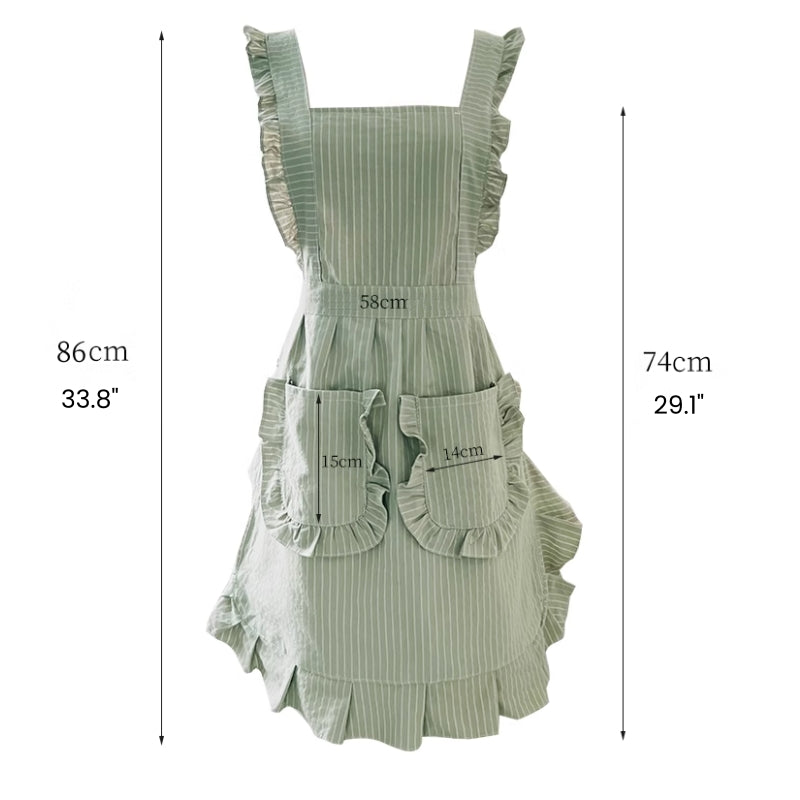 Frilly Cotton Apron Florist Waitress Coffee Shop Pastry Chef Workwear Cafe Bakery Flower Shop Tea House Uniform