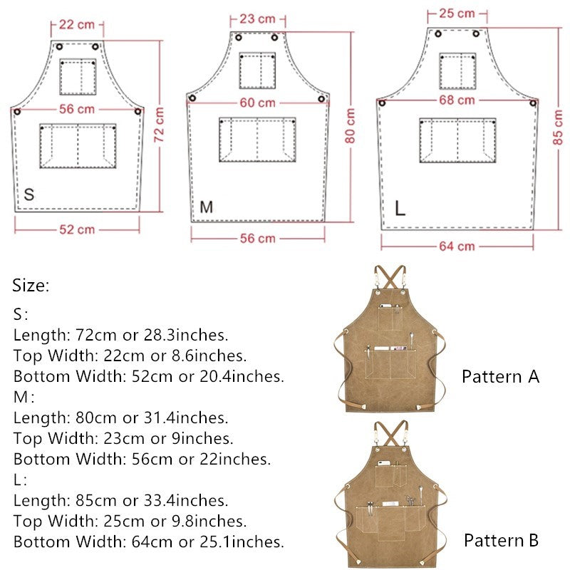 Cross-back Canvas Apron Khaki Barista Bartender BBQ Chef Uniform Gray Barber Florist Carpenter Painter Workwear