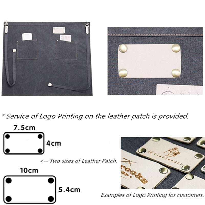 Gray Canvas Waist Apron Khaki Barista Bartender Pastry Chef Uniform Florist Gardener Wood Work Wear