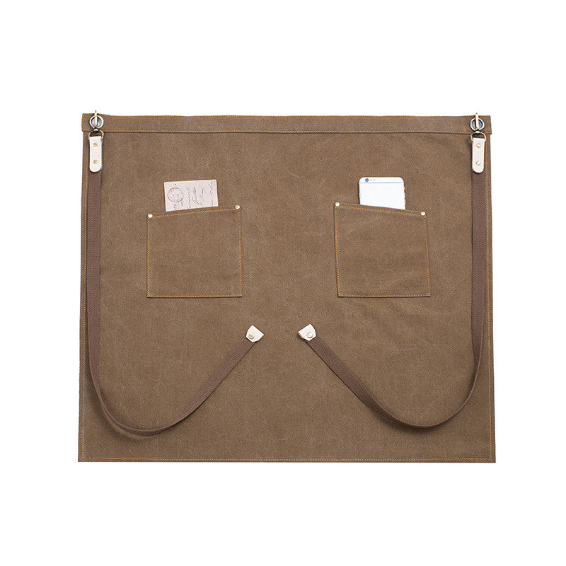Gray Canvas Waist Apron Khaki Barista Bartender Pastry Chef Uniform Florist Gardener Wood Work Wear