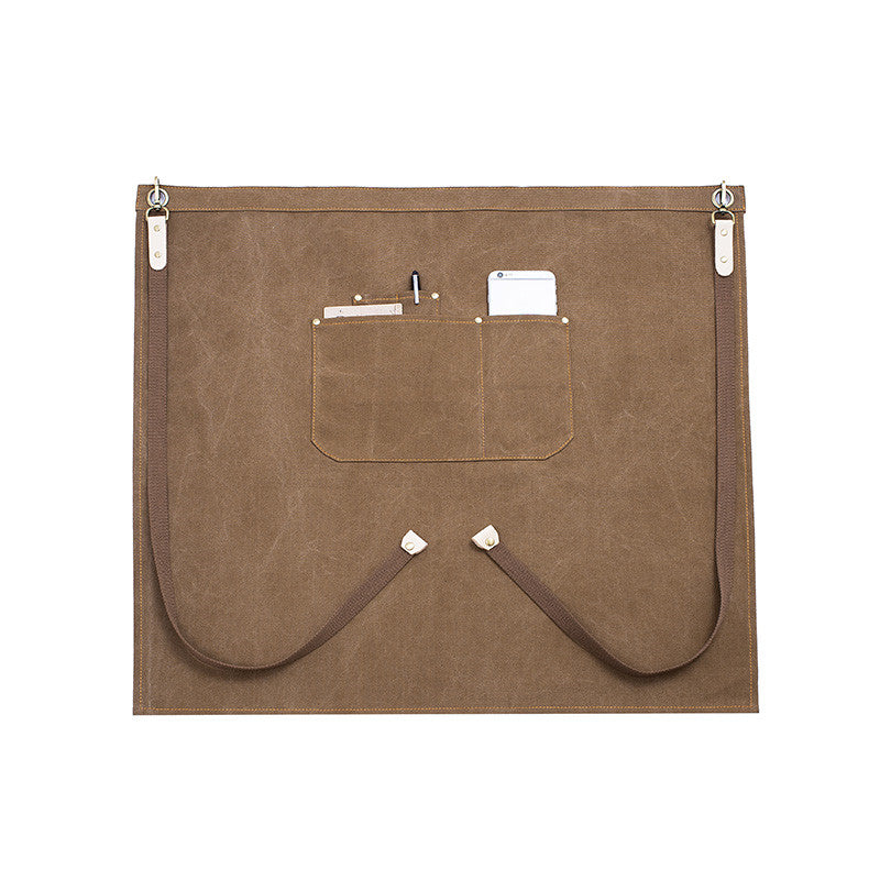 Gray Canvas Waist Apron Khaki Barista Bartender Pastry Chef Uniform Florist Gardener Wood Work Wear