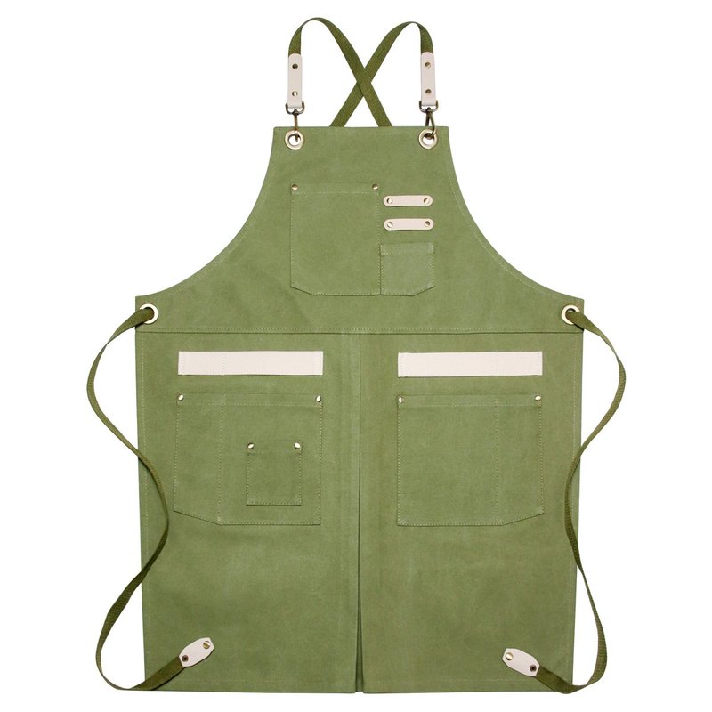 Cross-back Canvas Apron Cafe Barista Bartender Restaurant Pastry Chef Uniform Florist Manicure Hairdresser Work Wear