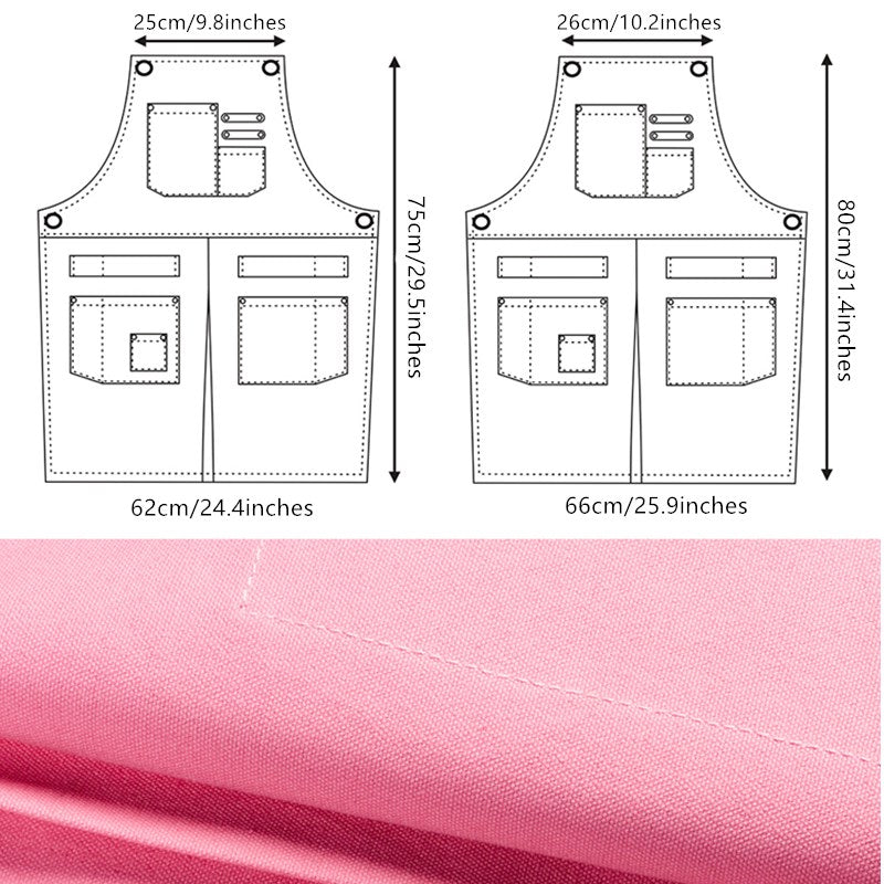 Cross-back Canvas Apron Cafe Barista Bartender Restaurant Pastry Chef Uniform Florist Manicure Hairdresser Work Wear