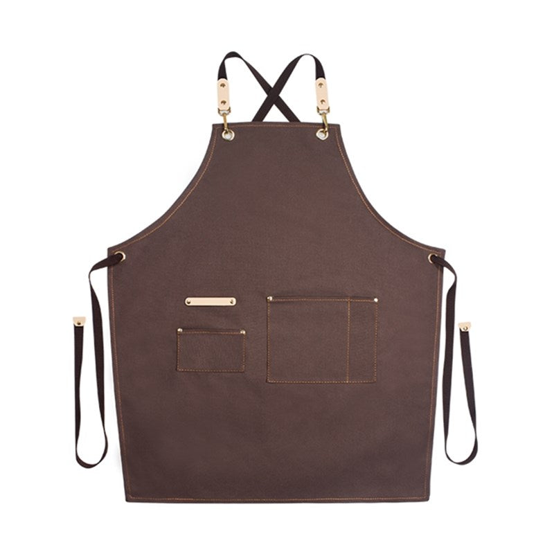 Kids Cross-back Denim Canvas Apron School Painting Crafting DIY Class Drawing Family Party Baking Cooking Clothes