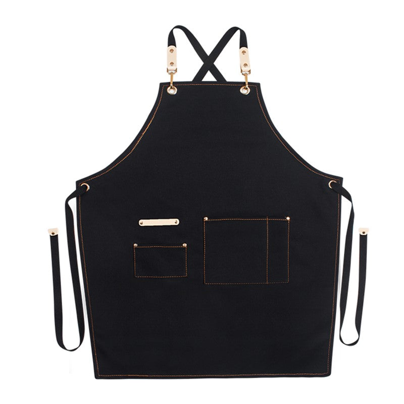 Kids Cross-back Denim Canvas Apron School Painting Crafting DIY Class Drawing Family Party Baking Cooking Clothes