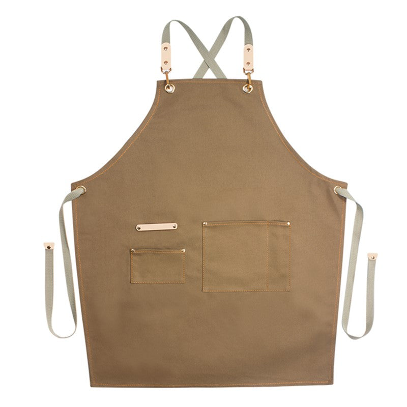 Kids Cross-back Denim Canvas Apron School Painting Crafting DIY Class Drawing Family Party Baking Cooking Clothes
